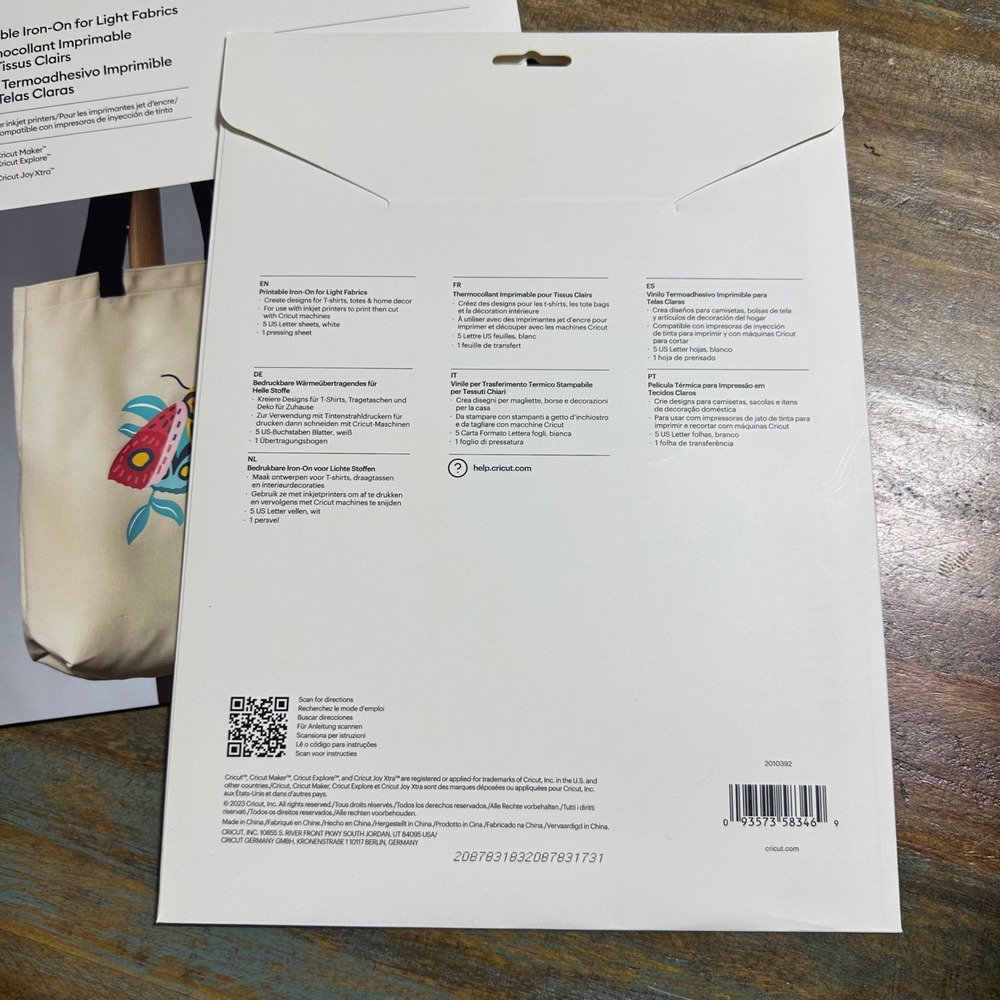 Cricut Printable Iron-On for Light Fabrics 5 Sheets White 8.5x11 Lot of 2 - Picture 5 of 7